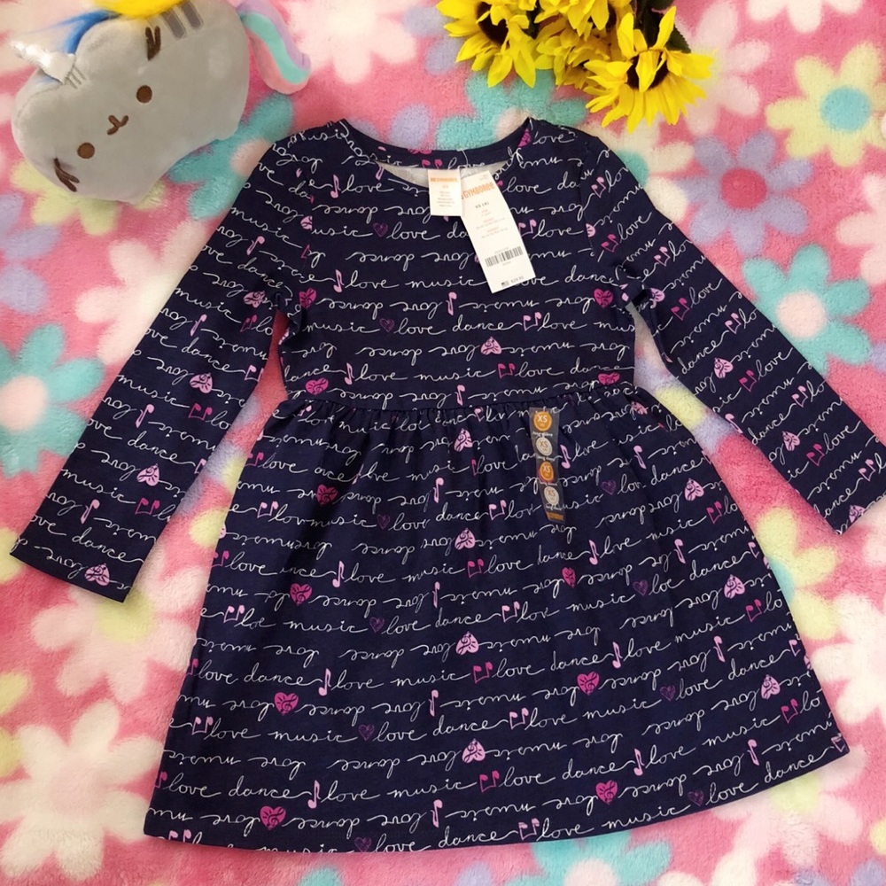 🌸NWT Gymboree Navy Dance Long Sleeves Dress